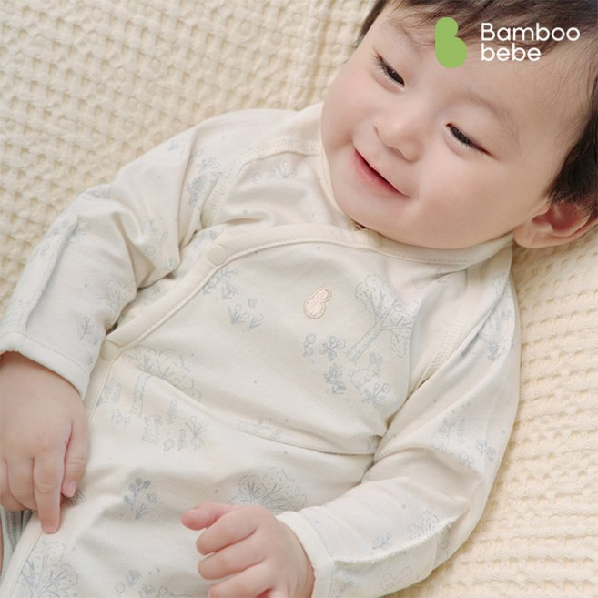 [밤부베베] 밤부 포레 배냇저고리, 화이트 핑크