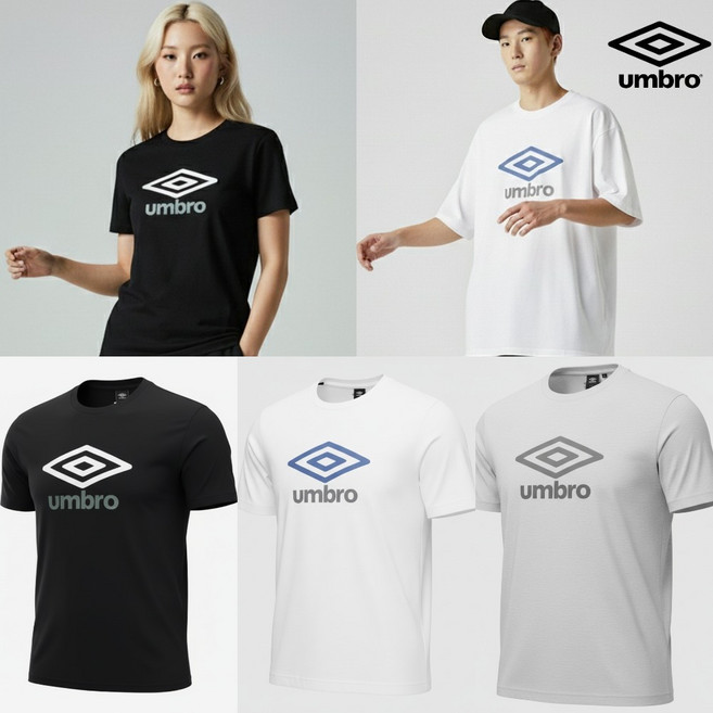 [백화점출고] 엄브로 티셔츠 남자 여성 에센셜 빅로고 반팔 반팔티 긴팔티