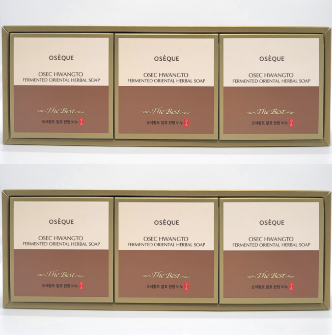 오제끄 오색황토 발효한방비누 + 때필링 장갑 증정, 100g, 6개입