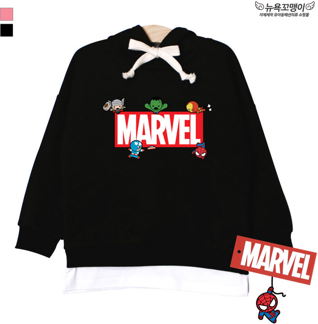 뉴욕꼬맹이 마블 드롭 후드티(레이어드) P021 어벤져스