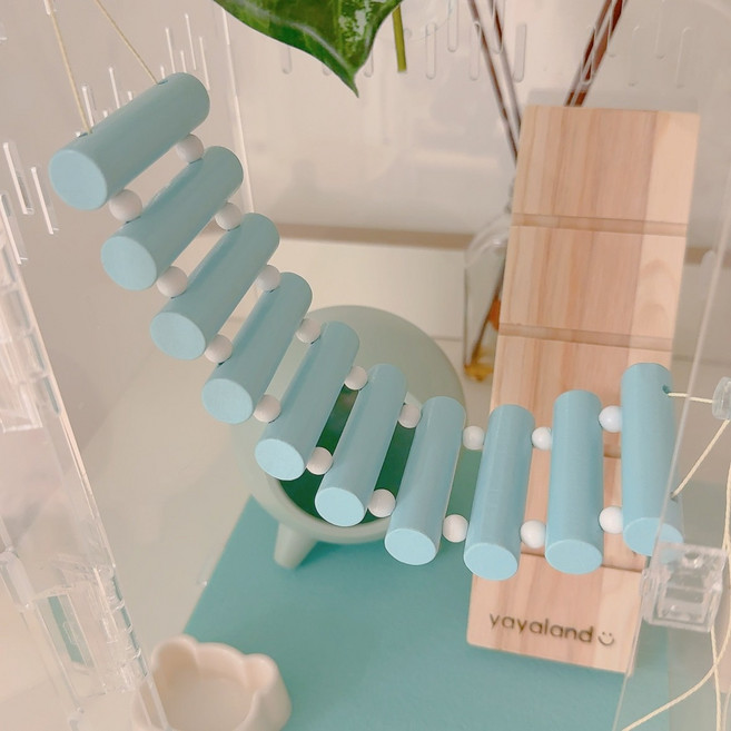 야야랜드 파스텔 사다리 백업 출렁다리 징검다리 도마뱀 파충류 놀이터, 블루, 1개