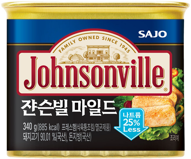 국내산 돼지고기로 만든 쟌슨빌 마일드, 340g, 12개