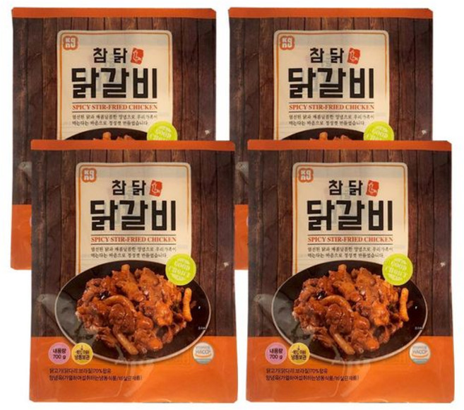 [본사직판]700만개 판매의 전설 강푸드 참닭 춘천 닭갈비 700g 4개