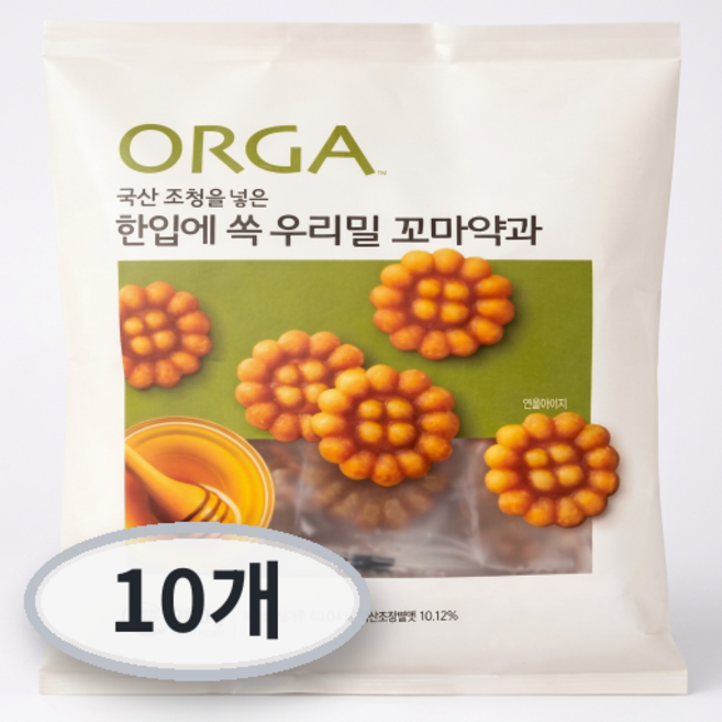 풀무원 ORGA 한입에 쏙 우리밀 꼬마약과, 200g, 10개