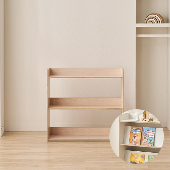 삼익가구 NEW 키디즈 어린이 아동 책장 교구장 책꽂이, 01. 내추럴, 800 3단 2way 교구장
