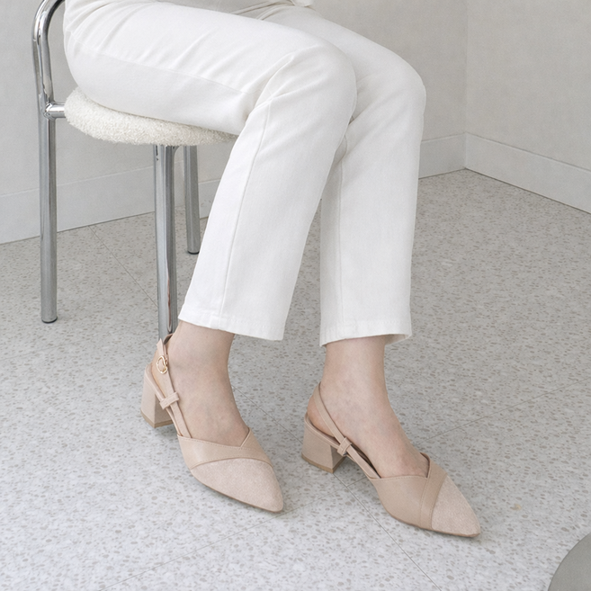 러블리디 데이지 스틸레토 심플 키높이 5cm 슬링백