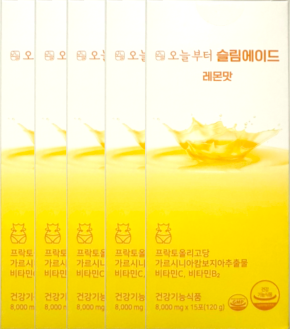 오늘부터 슬림에이드 레몬맛 8000mg x 15포 x 5박스 75일분, 120g