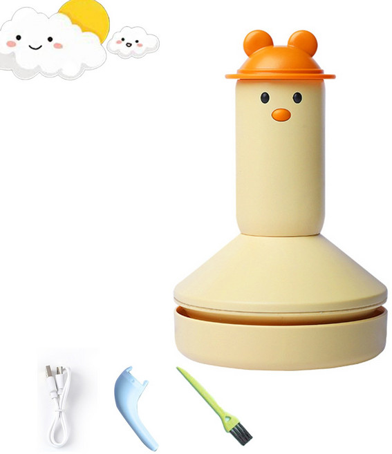 탁상용 미니 청소기 사무실 책상 가정용 소형 집진기, 황색