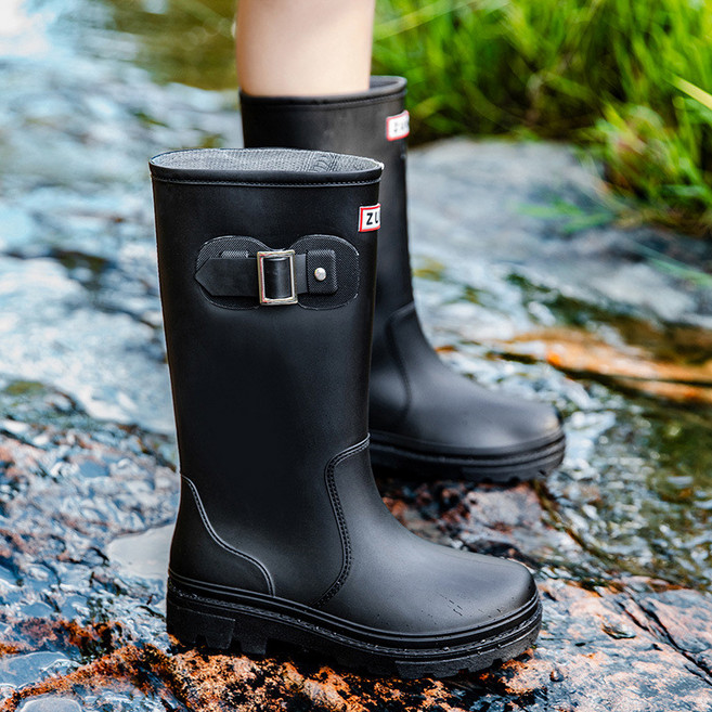 時尚韓版高筒雨鞋 女款外穿防滑防水耐磨長筒水靴 成人膠鞋