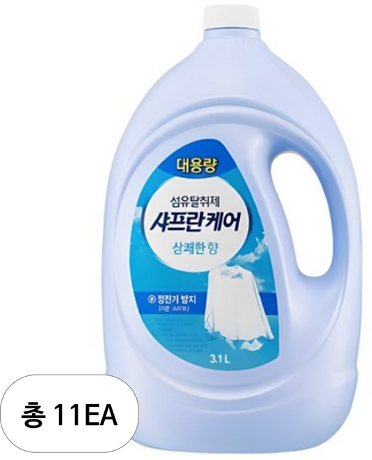 샤프란 케어 대용량 섬유탈취제 상쾌한 향 리필, 3.1L, 11개