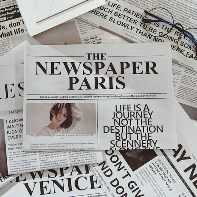리빙릿 영자신문 빈티지 감성 촬영 소품 영어 신문 포장지, 1개, PAR