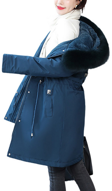 소프트 밍크 퍼 안감 여성 패딩 데일리 야상점퍼 겨울 Padded Jacket