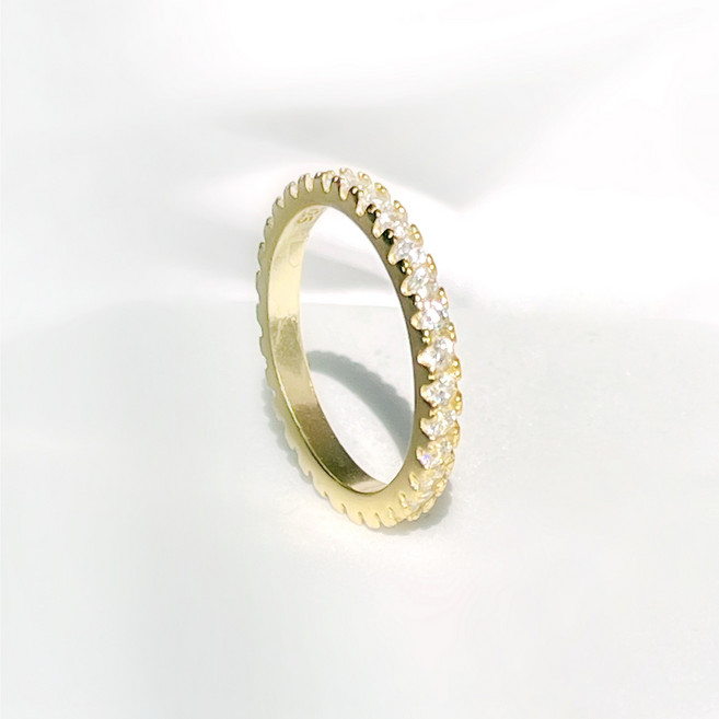 실버 925 순은 올 큐빅 테니스 반지 레이어드 링