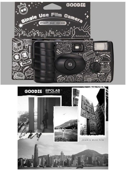 Goodie 香港版 黑白顯色 一次性底片相機 27 張 35mm 膠捲, 1個, Goodie 27張 香港版（黑白顯色）