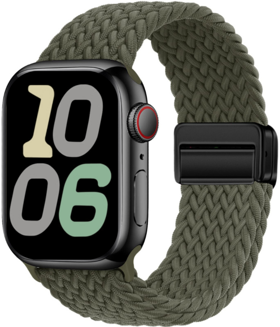 애플워치 호환 브레이드 마그네틱 버클 스트랩38/40/41/42mm 49/46/45/44/42mm 11 10 9 8 7 6 5 4 3 2 se2/3 ultra2/3, 다크그린