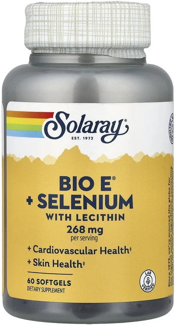 Solaray Bio E + 셀레늄 레시틴 함유 소프트젤 60정, 1개 - 쿠팡