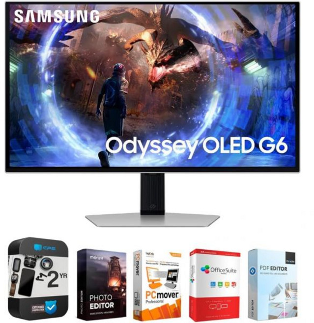 삼성 27인치 오디세이 OLED G6 G60SD QHD 360Hz 0.03ms 프리싱크 프리미엄 프로 게이밍 모니터 번들 테크 스마트 USA 엘리트 스위트 18 표준 편집 소, 1개