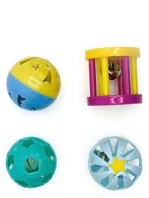 모란 코뉴어 퀘이커 장난감 딸랑 방울공 풋 토이 장난감 4종 세트, 1개, 혼합