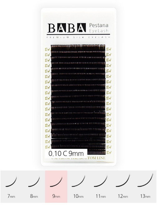 바바 다크브라운 연장 속눈썹 프리미엄 원사 셀프 샵전용 국가자격증, 1개, 0.10 C 9mm