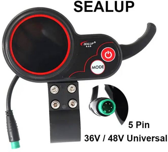 전동킥보드 컨트롤러 부품 전기 스쿠터 LCD 디스플레이 미터 계기판 전원 스위치 스로틀 36V 48V 범용 TF100 SEALUP JH01 LIVIAE NJAXT, [05] SEALUP 5 Pin, 1개