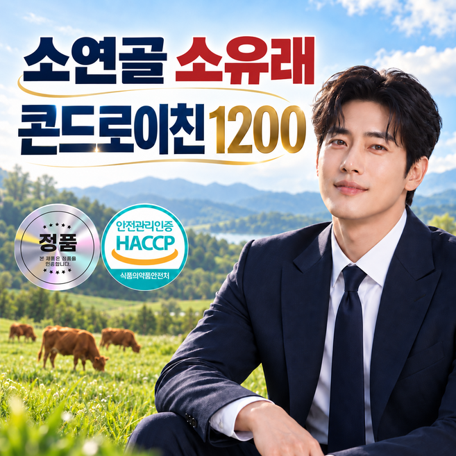 [정품] 프리미엄 소유래 콘드로이친 비타민D3 1200 식약청인증 제조시설, 1개, 60정