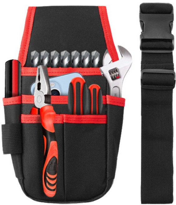 툴마스터 휴대용 공구허리벨트 허리공구가방 다용도 작업벨트 공구벨트 툴벨트, 레드, 1개