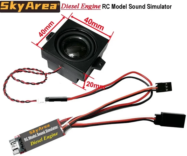 RC 디젤 엔진 사운드 모듈 시뮬레이션 원격 제어 건설 차량용 2W 스피커 컨테이너 트럭 굴삭기, 02 With Big Speaker