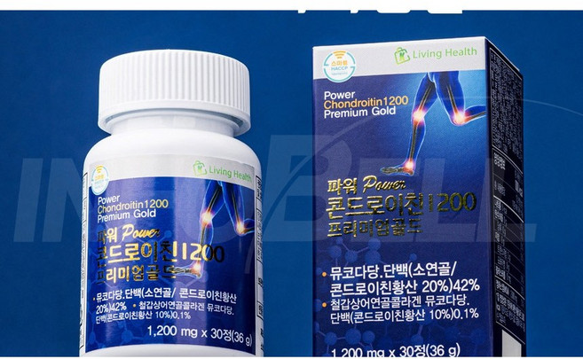 인포벨 파워 콘드로이친 1200 프리미엄 골드 뮤코다당 단백 소연골 철갑상어연골, 30정, 6개