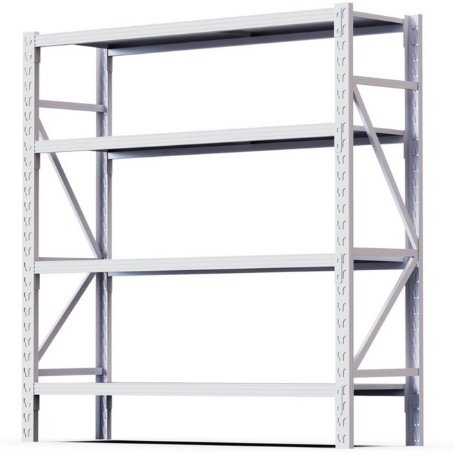 코랙코리아 킹랙라이트 단당100kg 고릴라랙 앵글선반 철제선반 진열대, 4단, 화이트