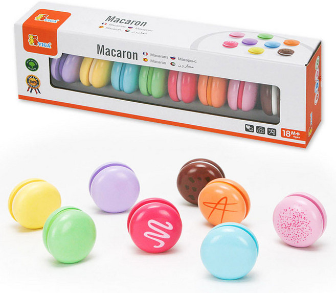 비가 원목 마카롱 8p 역할 소꿉놀이 소품, 1개