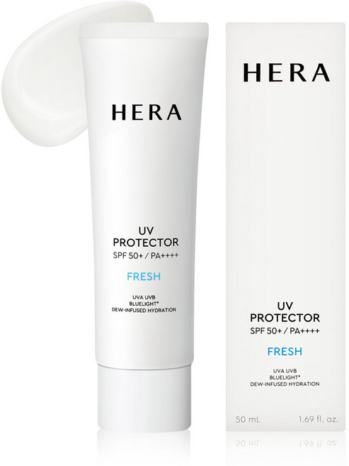 헤라 유브이 프로텍터 프레쉬 50ml new 속건조 수분 보습 순한 미백 선크림 기초 선케어, 1개