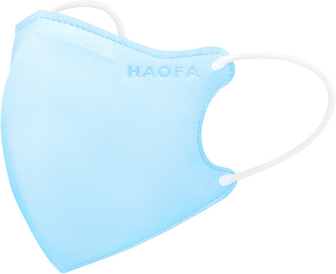 HAOFA N95 防霾口罩 台灣製 C型口罩 成人口罩 大臉口罩, 效能款／粉藍（M）成人／一般, 1盒, 30入