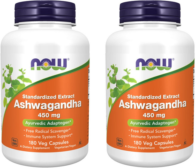 NOW Foods 南非醉茄 450mg 素食膠囊, 180錠, 2個