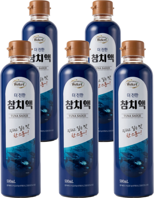[요리 한끗 차이] 참치액 만능 요리간장 감칠맛 소스 국물 조림 볶음용 TUNA SAUCE, 5개, 500ml