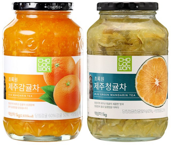 초록원 제주감귤차 +제주 청귤차 (2kg), 2kg, 1개, 1개입