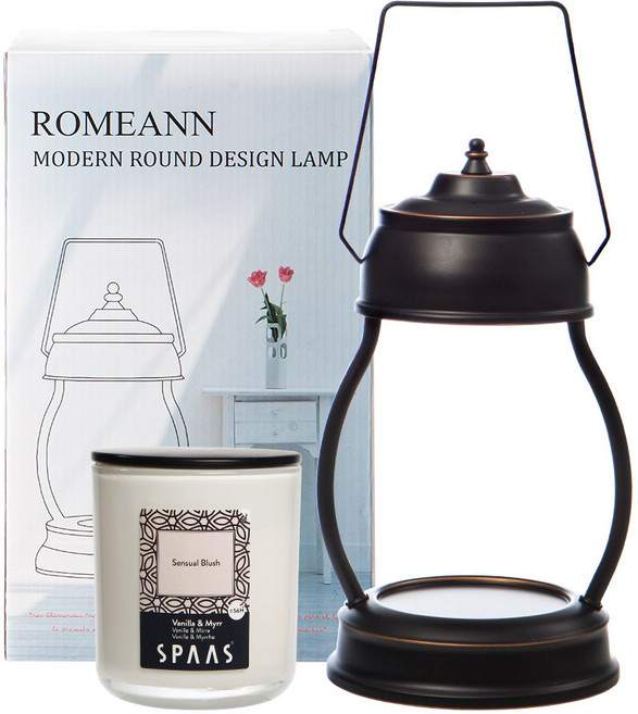 스파스캔들 글라스 향초 모던 라운드 캔들 워머 세트, 03 빈티지, 07 리프레싱 라이트니스