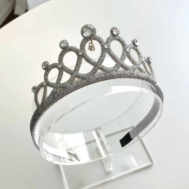 공주 왕관 머리띠 아동 유아 티아라 큐빅 글리터 헤어밴드 액세서리 발표회 생일파티 선물