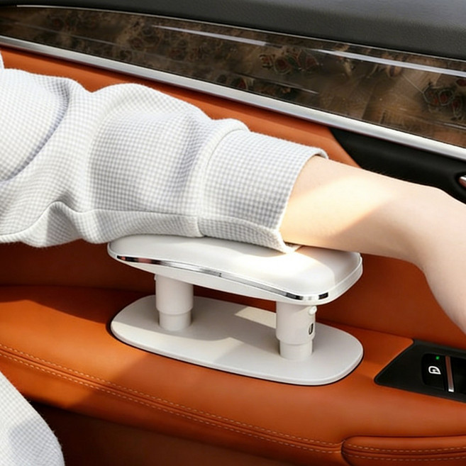 CABULE 차량 팔걸이 쿠션 높이조절 운전석 차량 도어 팔꿈치 쿠션, 1개, 베이지