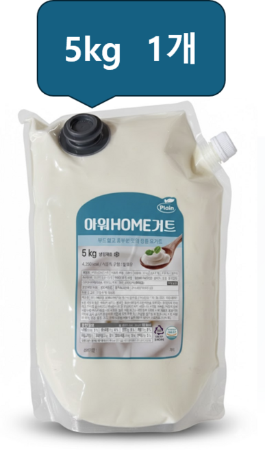 아워홈 요거트 5kg 대용량 요구르트 플레인(가당), 1개