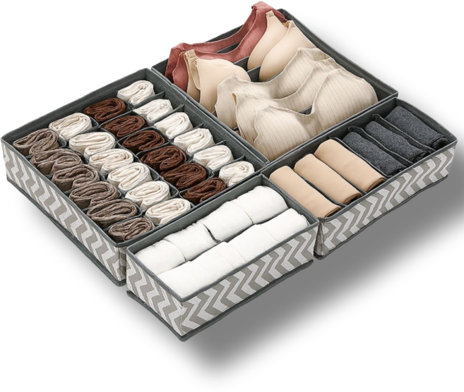 키씨네 접이식 칸막이 속옷정리함 4종, 패턴