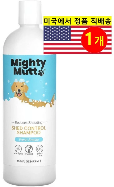 Mighty Mutt 강아지용 털 빠짐 방지 쉐드 컨트롤 샴푸 프레쉬 브리즈 473ml 1개, Mighty Mutt, 쉬드 컨트롤 샴푸, 반려견용, - 쿠팡