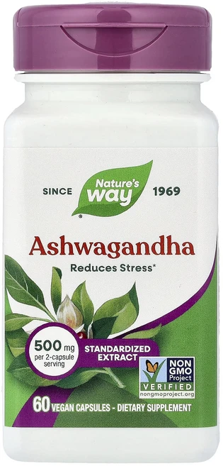 헁복하고 건강하세요 Nature's Way 아슈와간다 표준화된 추출물 500mg 베지 캡슐 60정(캡슐당 250mg) 늘 챙기셔야합니다, NaturesWay아슈와간다표준화된추출물500mg베지캡, 1개 - 쿠팡