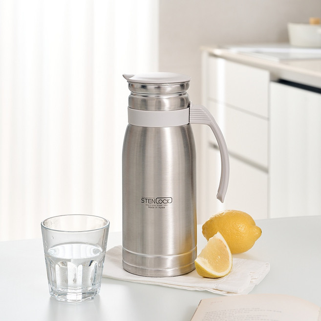 모던하우스 스테인리스 핸들 냉장고물병 1.3L KC0226002, 은색, 1개, 1300ML