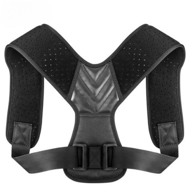 리파니 자세교정밴드 체형교정기 거북목 라운드숄더 어깨 바른자세 목 허리 척추 말린 굽은 체형 남녀공용, 블랙, 1개