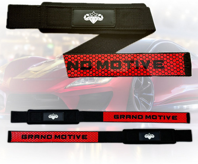 그랜드모티브 헬스 스트랩 리프팅 크로스핏 끈 그립, 레드, 1개