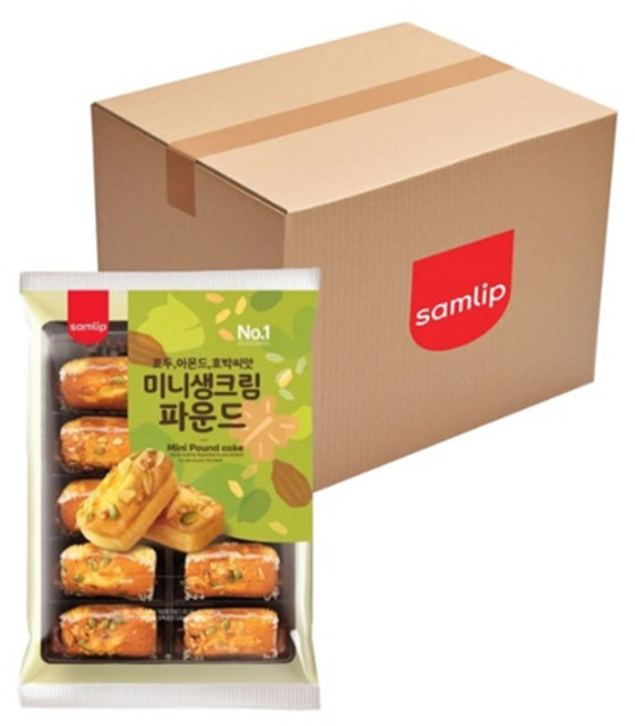 코스트코 대용량 사무실 회사 간식 빵 삼립 미니생크림파운드 미니 파운드 케익, 360g, 3개