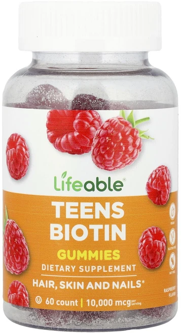 새해 첫좋은선물 Lifeable 틴 비오틴 구미젤리 라즈베리 구미젤리 60개(구미젤리 1개당 5000mcg) 제대로 할인합니다, Lifeable틴비오틴구미젤리라즈베리구미젤리60개구미젤, 60정 - 쿠팡