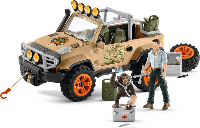 슐라이히 Schleich 와일드 라이프 정글 조사대 4륜 구동차 42410, 1개