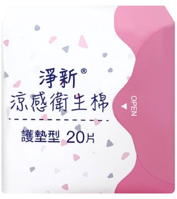 淨新 涼感衛生棉 超長型, 1個, 【新升級！超強吸收力】護墊, 20片, 15.5cm