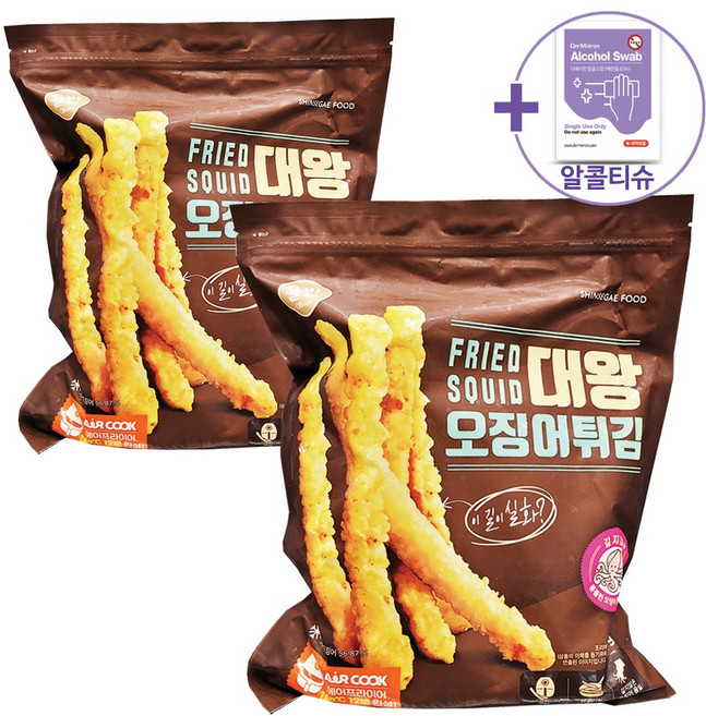 코스트코 트레이더스 올반 대왕오징어튀김 700G X 2 [아이스박스] + 더메이런알콜티슈